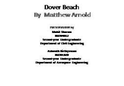 Dover Beach PowerPoint Presentation
