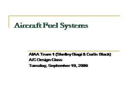 Aircraft Fuel Systems PowerPoint Presentation