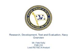 Research, Development Test and Evaluation Navy Overview PowerPoint Presentation