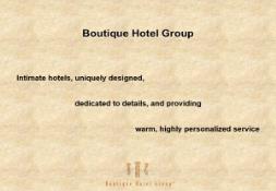 Boutique Hotel Group PowerPoint Presentation