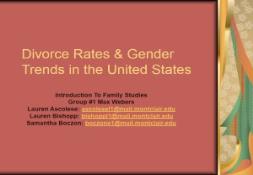 Divorce Rates Gender Trends in the United States PowerPoint Presentation