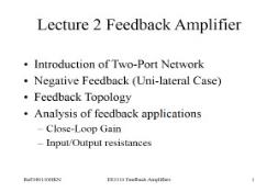 Feedback Amplifiers Department of EE  PowerPoint Presentation