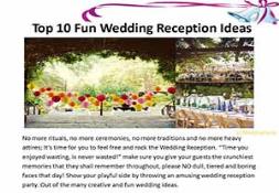 Fun Wedding Reception Ideas PowerPoint Presentation