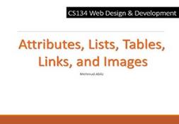 Attributes Lists Tables Links and Images PowerPoint Presentation