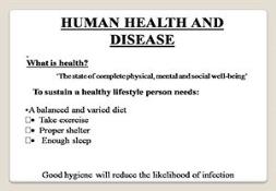 Human Health And Disease Powerpoint Presentation
