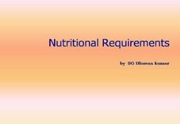 Nutritional Requirements Powerpoint Presentation