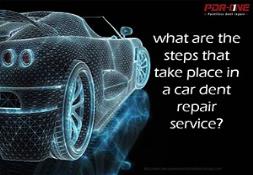 What are the steps that take place in a car dent repair service Powerpoint Presentation