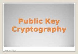 Public Key Cryptography PowerPoint Presentation