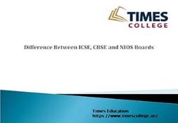 Difference Between ICSE CBSE and NIOS Board PowerPoint Presentation
