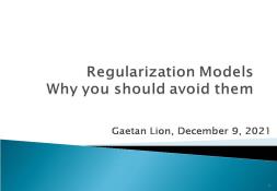 Regularization Models Why You Should Avoid Them PowerPoint Presentation