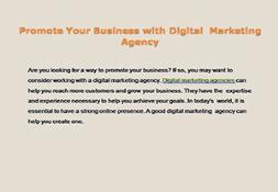 Promote Your Business with Digital Marketing Agency Powerpoint Presentation
