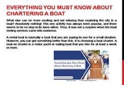 Everything You Must Know About Chartering A Boat Powerpoint Presentation
