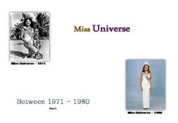Miss Universe Winners (Between 1971 to 1980) Powerpoint Presentation