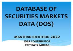 Database of Indian Securities Markets Data-DOS PowerPoint Presentation