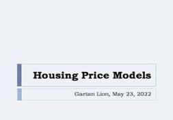 Home Price Models PowerPoint Presentation