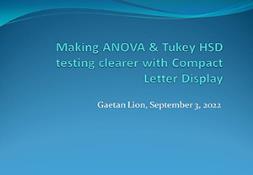 Making ANOVA & Tukey HSD testing clearer with Compact Letter Display PowerPoint Presentation