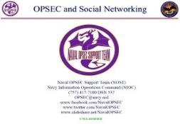 OPSEC and Social Networking PowerPoint Presentation