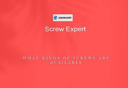 Types of Screws and Self Drilling Screws Powerpoint Presentation