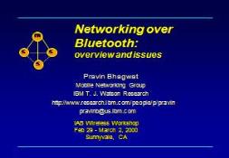 Networking over Bluetooth (overview and issues) PowerPoint Presentation