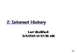 Internet World History PowerPoint Presentation