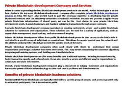 Private Blockchain Development Company and Services Powerpoint Presentation
