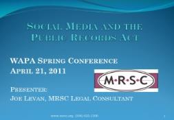Social Media and the Public Records Act PowerPoint Presentation