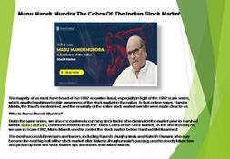 Manu Mundra-The Cobra of The Indian Stock Market PowerPoint Presentation