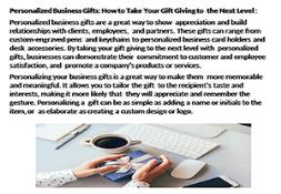 Personalized Business Gifts-How to Take Your Gift Giving to the Next Level Powerpoint Presentation