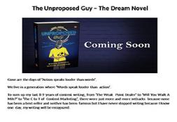 The Unproposed Guy-The Dream Novel Powerpoint Presentation