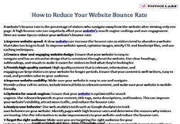 How to Reduce Your Website Bounce Rate PowerPoint Presentation