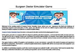 Surgeon Doctor Simulator Game-The Real Doctor Game Powerpoint Presentation