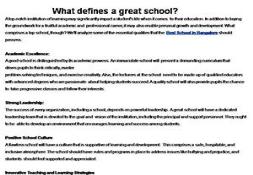 What defines a great school Powerpoint Presentation