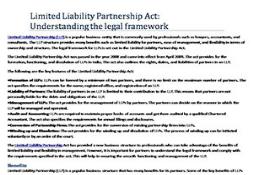 Limited Liability Partnership Act-Understanding the legal framework PowerPoint Presentation