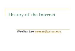 Internet history PowerPoint Presentation