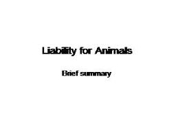 Liability for Animals PowerPoint Presentation