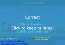 Verb Birds (heritagekids) PowerPoint Presentation