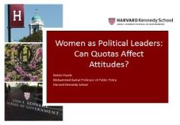 Women as Political Leaders-Can Quotas affect Attitudes PowerPoint Presentation