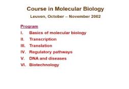 Molecular Cell Biology PowerPoint Presentation