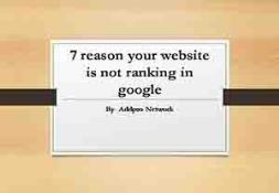 7 Reason Your Website is Not Ranking in Google PowerPoint Presentation