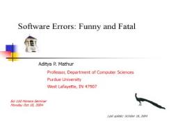 Errors funny fatal PowerPoint Presentation
