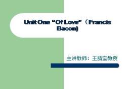 Unit One Of Love PowerPoint Presentation