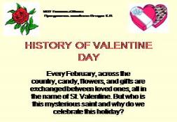HISTORY OF VALENTINE DAY PowerPoint Presentation