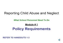 Reporting Child Abuse and Neglect PowerPoint Presentation