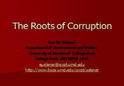 The Roots of Corruption PowerPoint Presentation