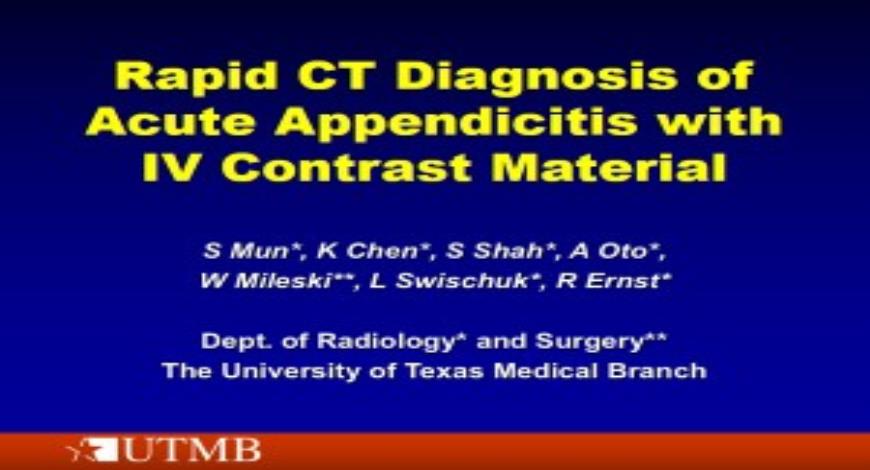 Free Download Rapid CT Diagnosis Of Acute Appendicitis UTMB Radiology 