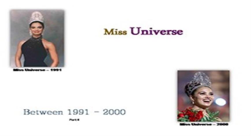 miss universe presentation