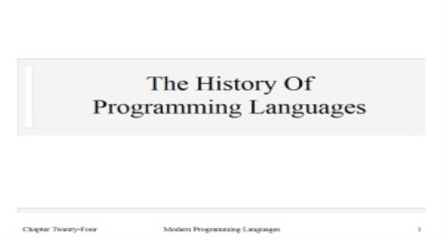 Free Download The History Of Programming Languages PowerPoint ...